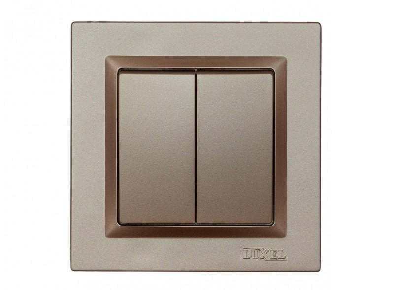 Выключатель двухклавишный Luxel JAZZ 9203 Терракот (27551096)