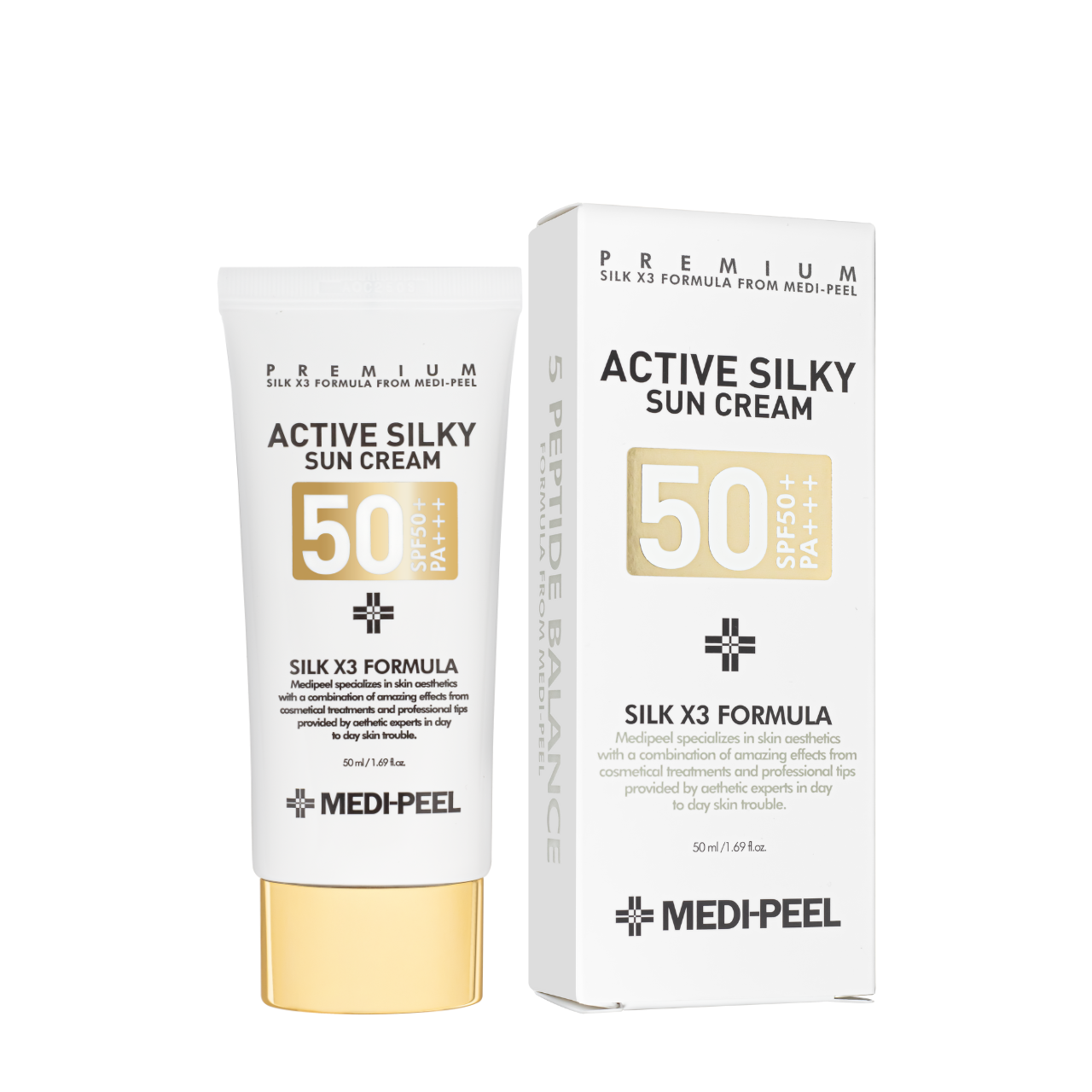 Крем сонцезахисний Medi-peel Active Silky Sun Cream SPF50+PA++++ з пептидами 50 мл (2558061215)
