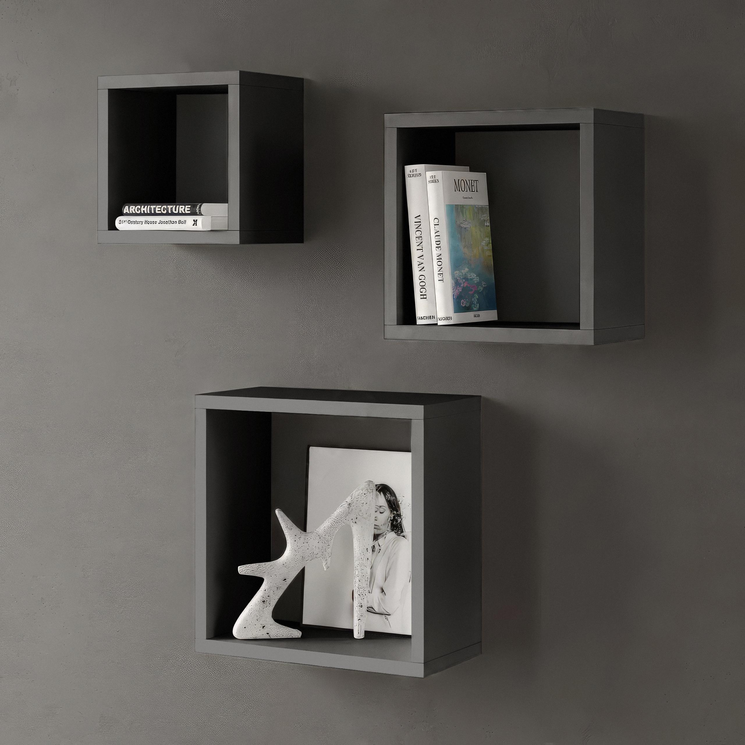 Комплект настенных полок GT-27 302х150х302 мм Антрацит - фото 1