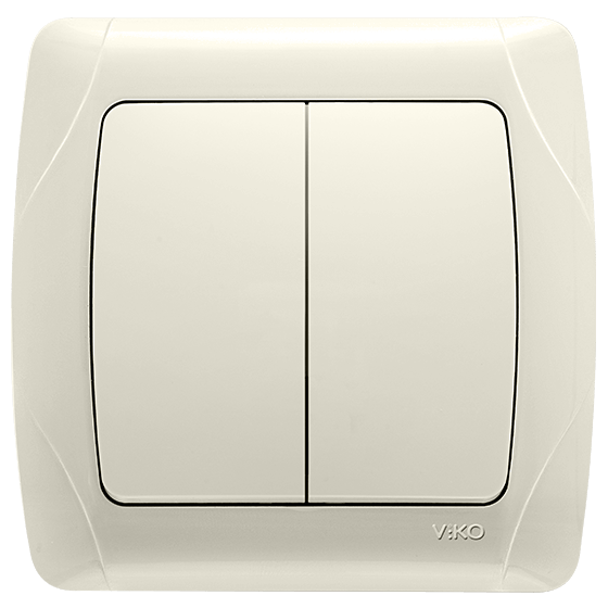 Вимикач двоклавішний Viko Carmen Кремовий (90562002)
