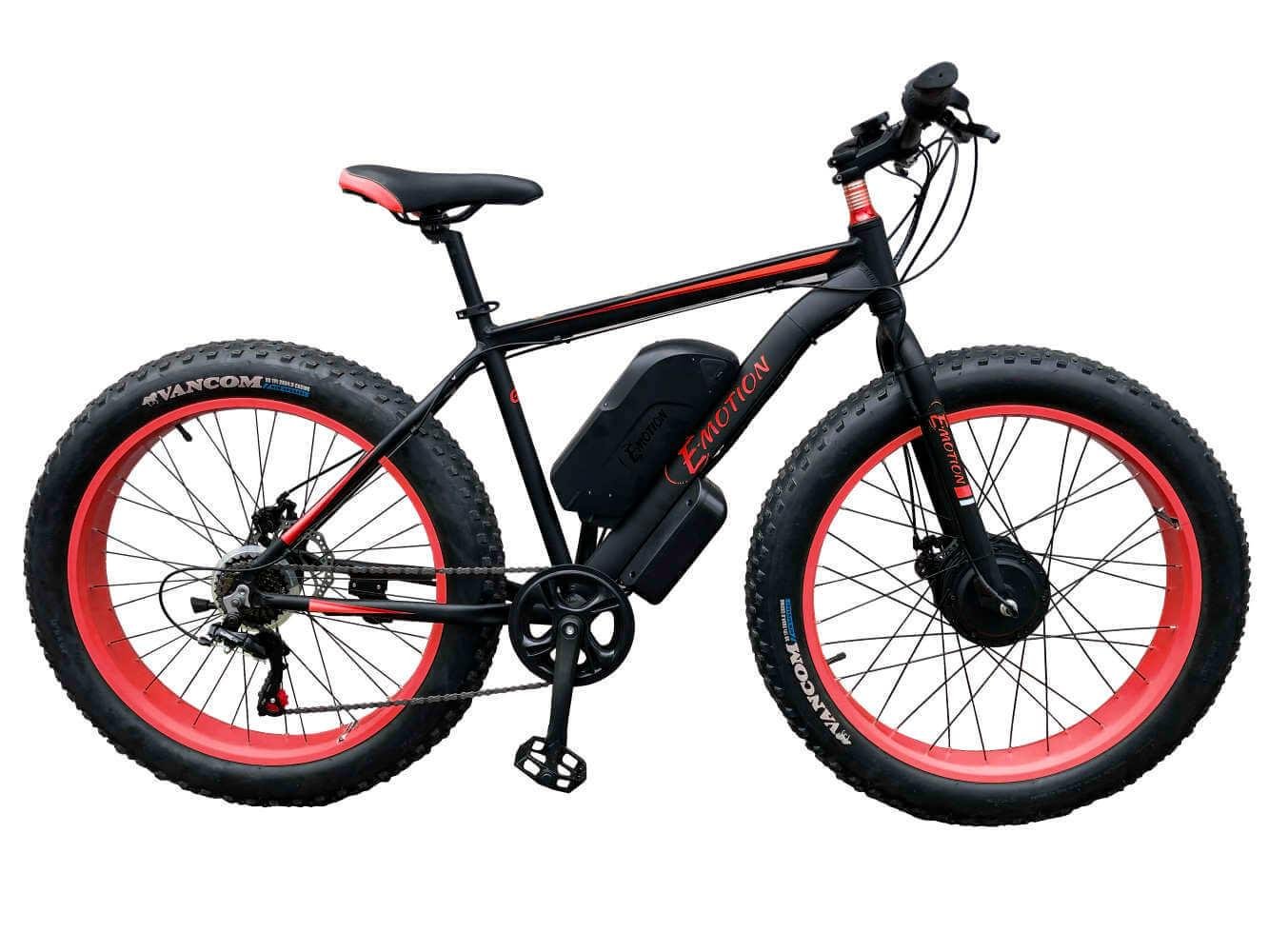 Электровелосипед фэтбайк E-Motion Fatbike GT 26" 48V 16Ah 750W Front переднеприводный Черно-красный (E-EL-FAT-GT-FRONT-R)