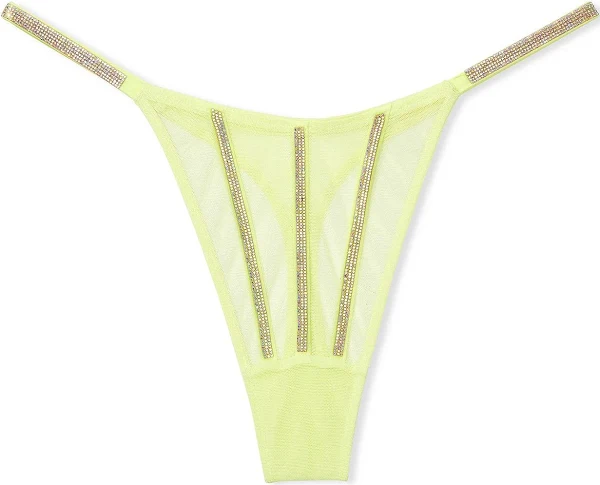 Труси Victoria's Secret Sheer Shine Thong Panty M Жовтий (27922795)