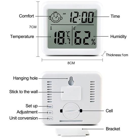 Термогігрометр з рівнями комфорту U&P HCX-0813 White (SWE-HCX0813-WE) - фото 7