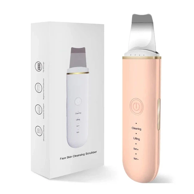 Скрабер ультразвуковой для лица LURNOFY 7C-CPY01 с EMS-лифтингом Pink