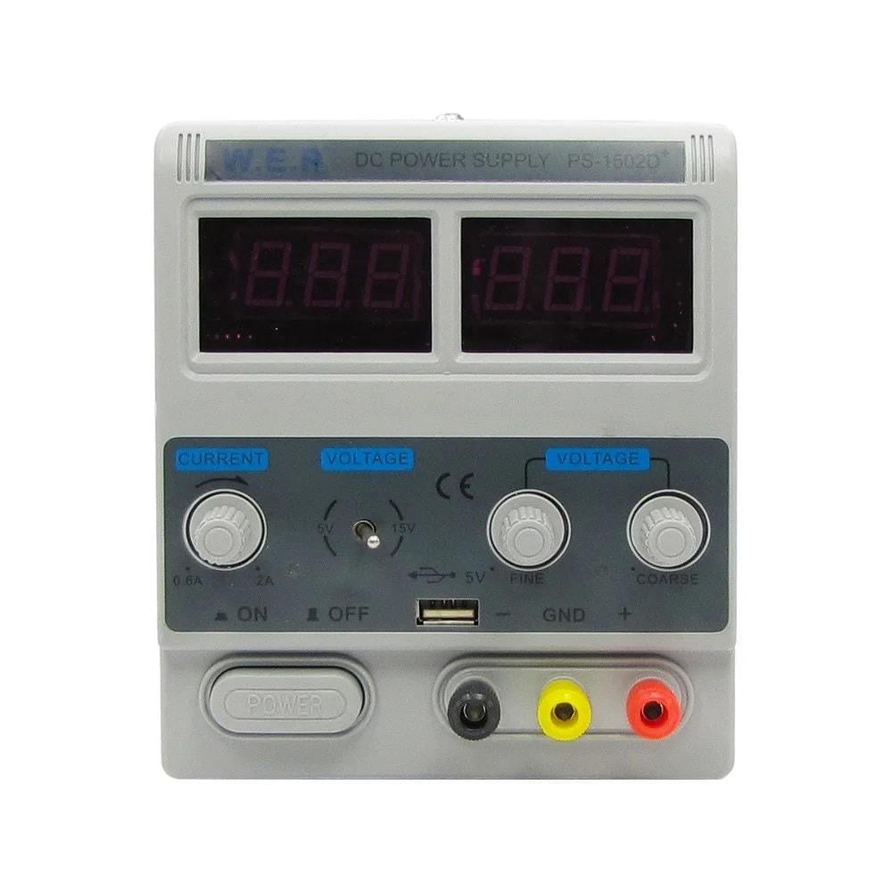 Блок питания WEP PS-1502D + USB 15V 2A цифровая индикация (8-22-20594) Блок питания WEP PS-1502D + USB 15V 2A цифровая индикация (8-22-20594)