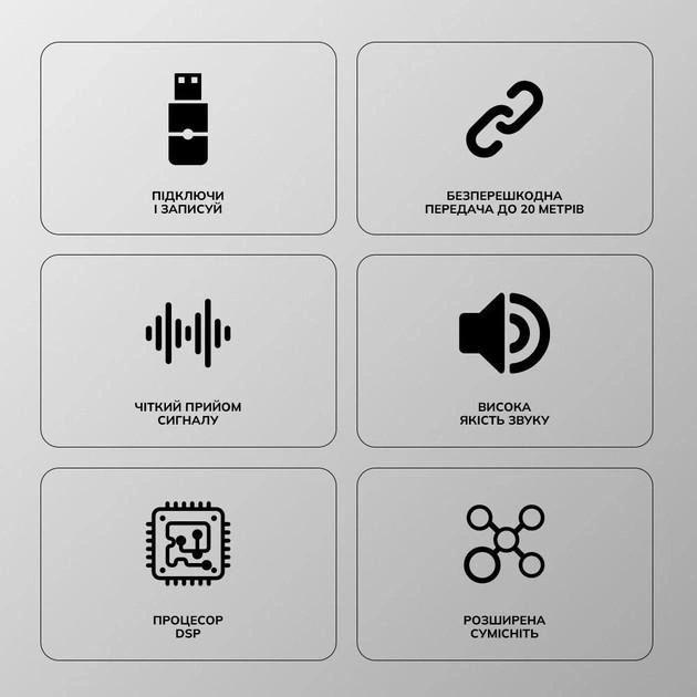 Беспроводной микрофон Veron M8-C с зарядным кейсом/ с ресивером USB-C (M8-C-888) - фото 4