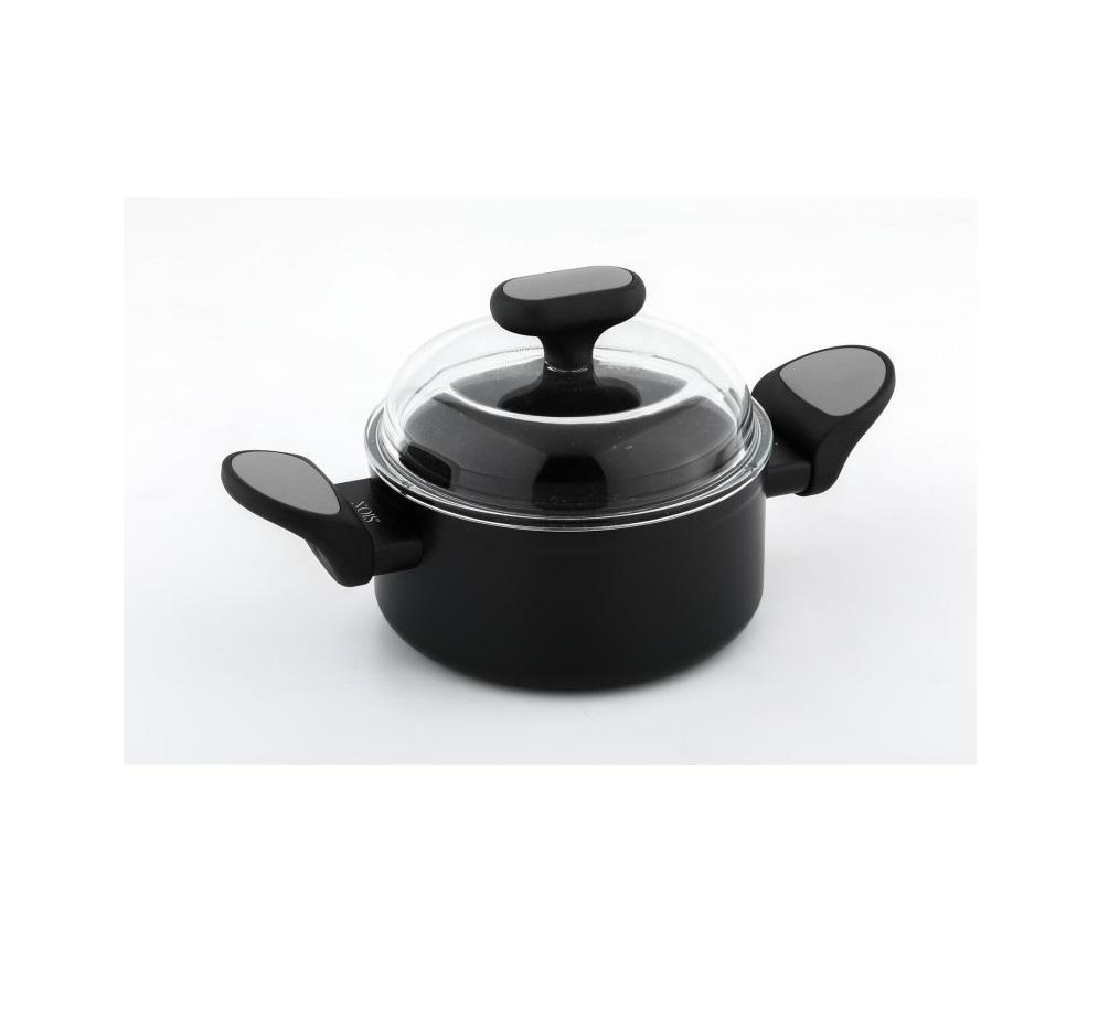 Каструля з кришкою NOIS Salto silversalto silver алюміній 2 л 18 см Чорний - фото 2