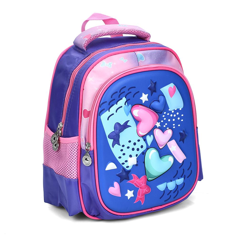 Детский рюкзак JD2421 с двумя отделениями и внешними карманами Синий/Розовый - фото 1 Детский рюкзак JD2421 с двумя отделениями и внешними карманами Синий/Розовый - фото 1