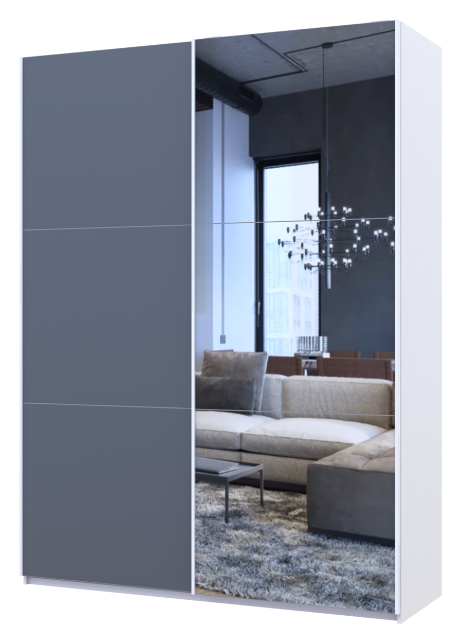 Шкаф-купе Doros G-Caiser зеркало 160х60х240 см Графитовый/Белый (42005086)