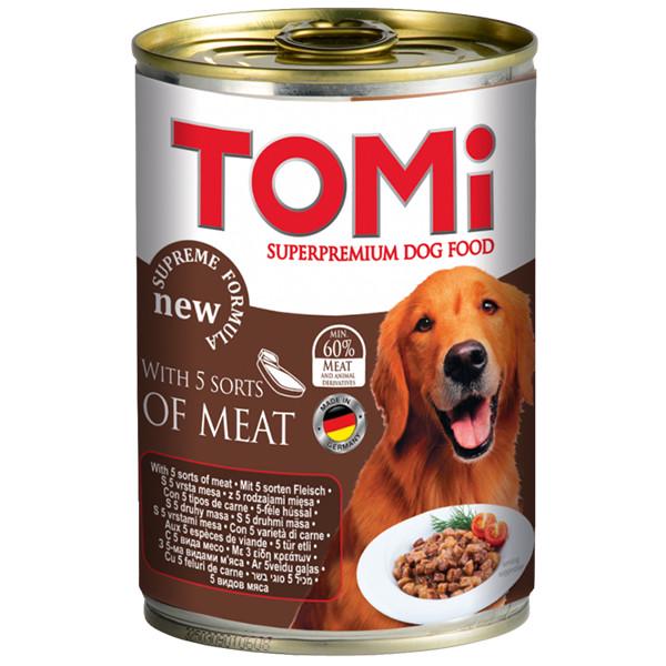 Консервы для собак TOMi 5 видов мяса суперпремиум 0,4 кг (4003024002025)