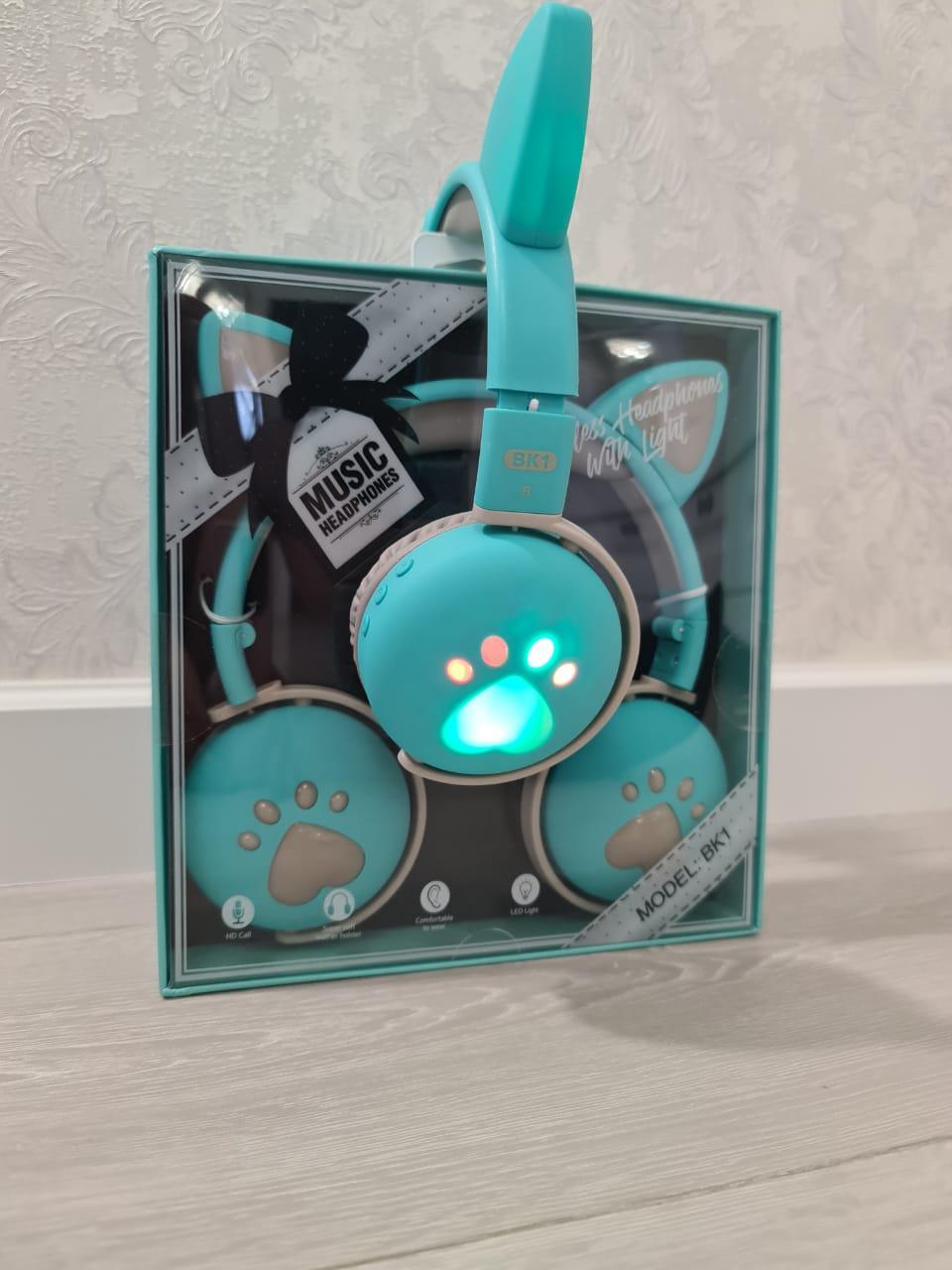 Наушники беспроводные детские CAT ВК-1 LED Мятно-зеленый (26389244) - фото 10