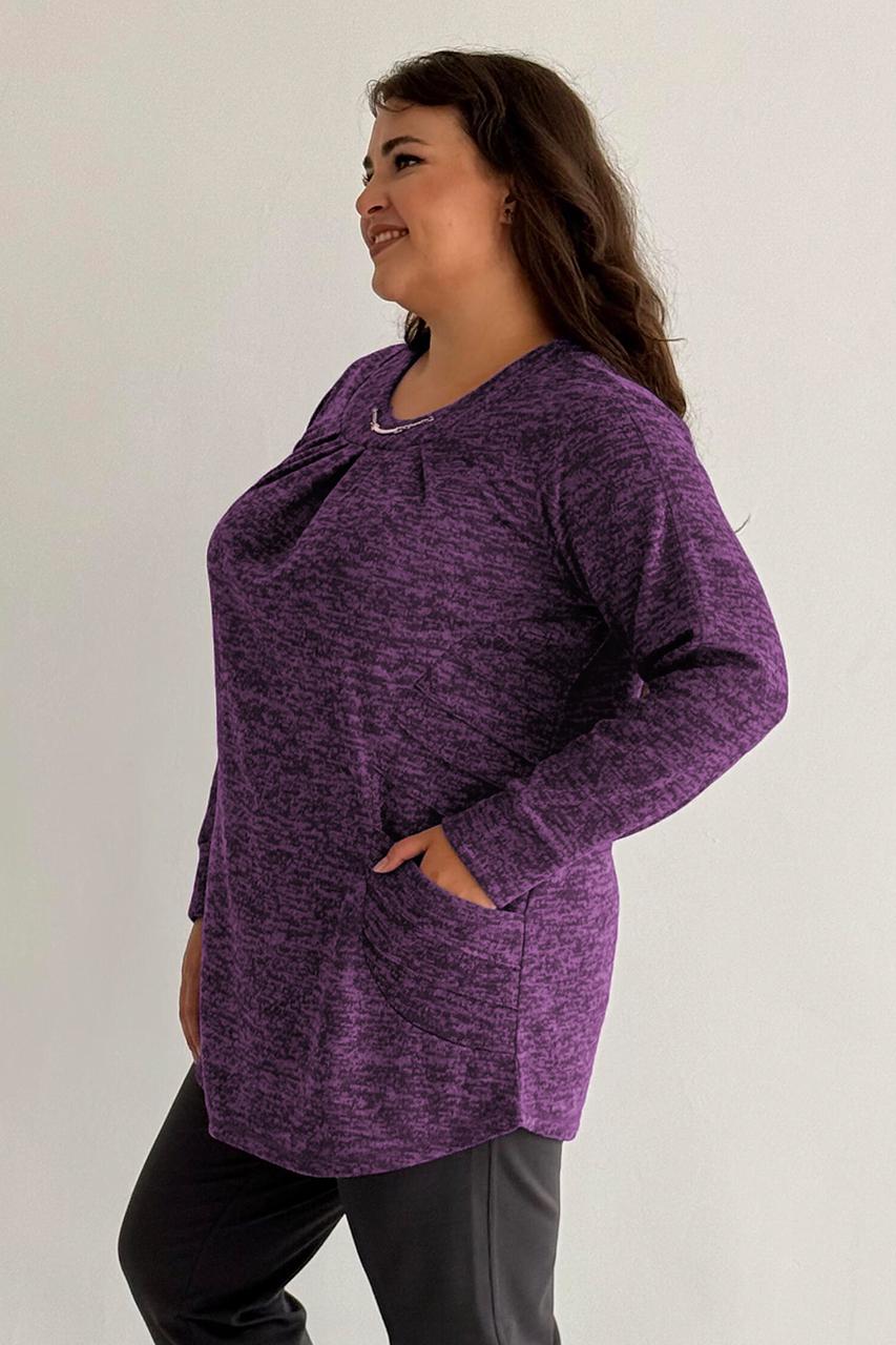 Туніка жіноча PANNI Альона трикотаж р. 56-58 Фіолетовий (Р2508252276) - фото 2 Туніка жіноча PANNI Альона трикотаж р. 56-58 Фіолетовий (Р2508252276) - фото 2