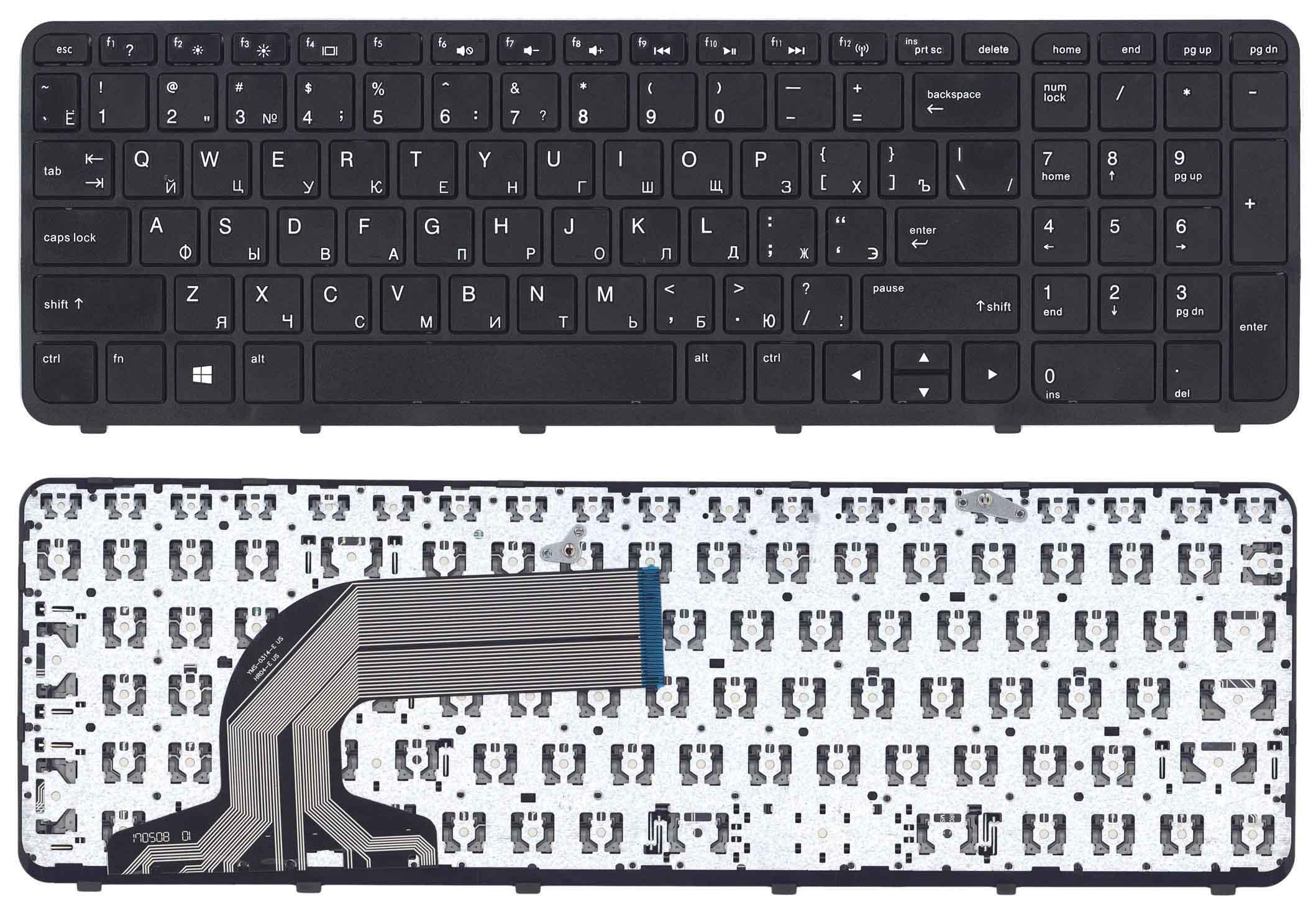 Клавиатура для ноутбука HP 350 G2 White Frame Black