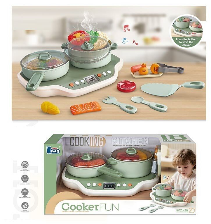 Плита C 18 18 элементов/сковородка/кастрюля/звуки/приготовление/продукты/кухонные приборы - фото 2 Плита C 18 18 элементов/сковородка/кастрюля/звуки/приготовление/продукты/кухонные приборы - фото 2