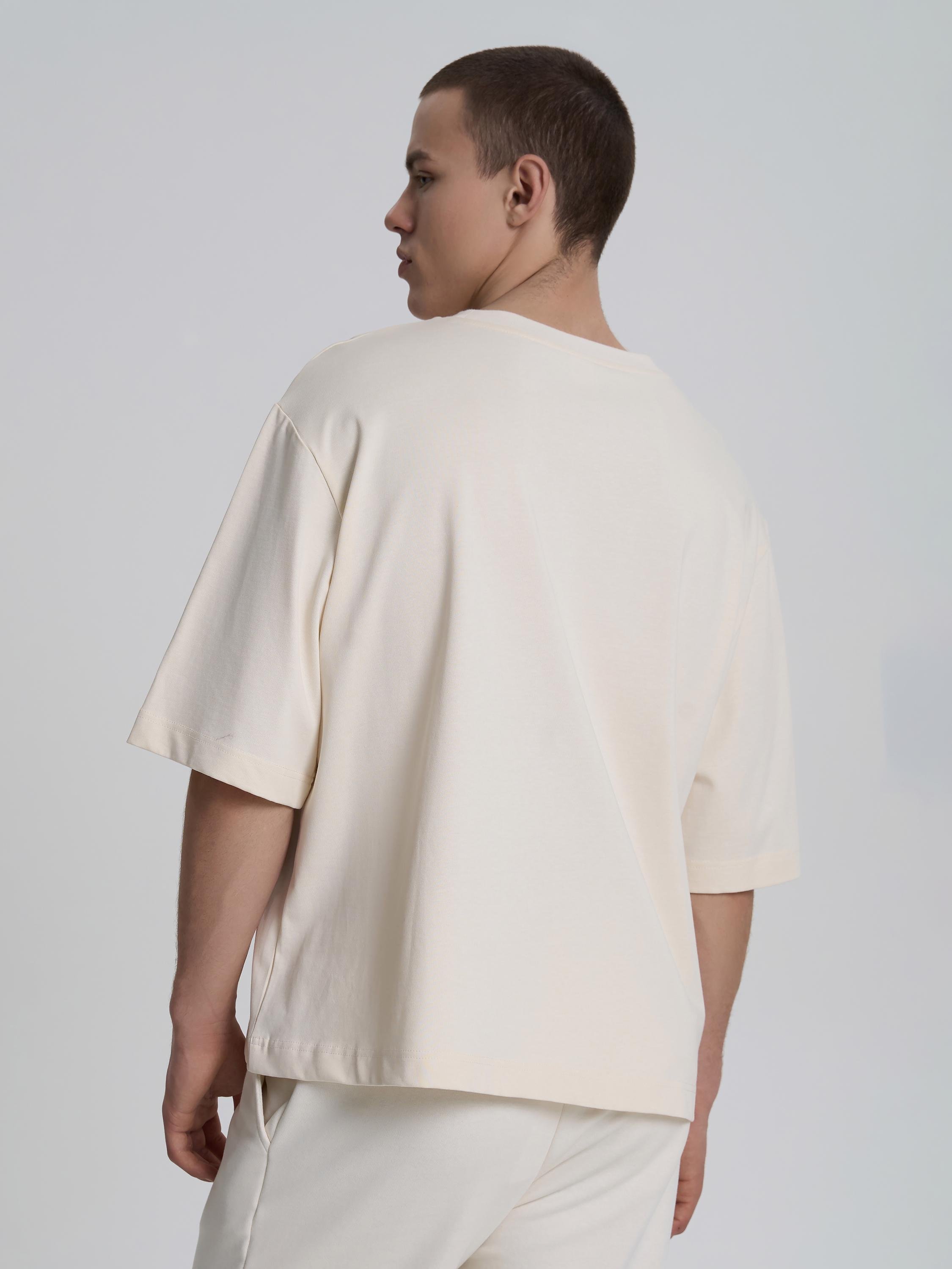 Футболка мужская с декоративной строчкой ROZA 240652 S Светло-бежевый (4824005722882) - фото 3 Футболка мужская с декоративной строчкой ROZA 240652 S Светло-бежевый (4824005722882) - фото 3