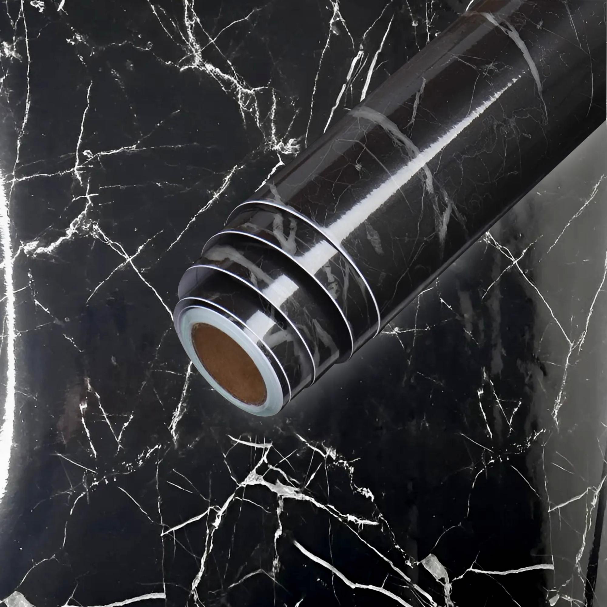 Самоклейка наклейка для кухні 60х1000 см Чорний мармур Самоклейка наклейка для кухні 60х1000 см Чорний мармур