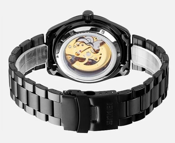 Чоловічий годинник Skmei 9194 скелетон механічний Чорний - фото 2