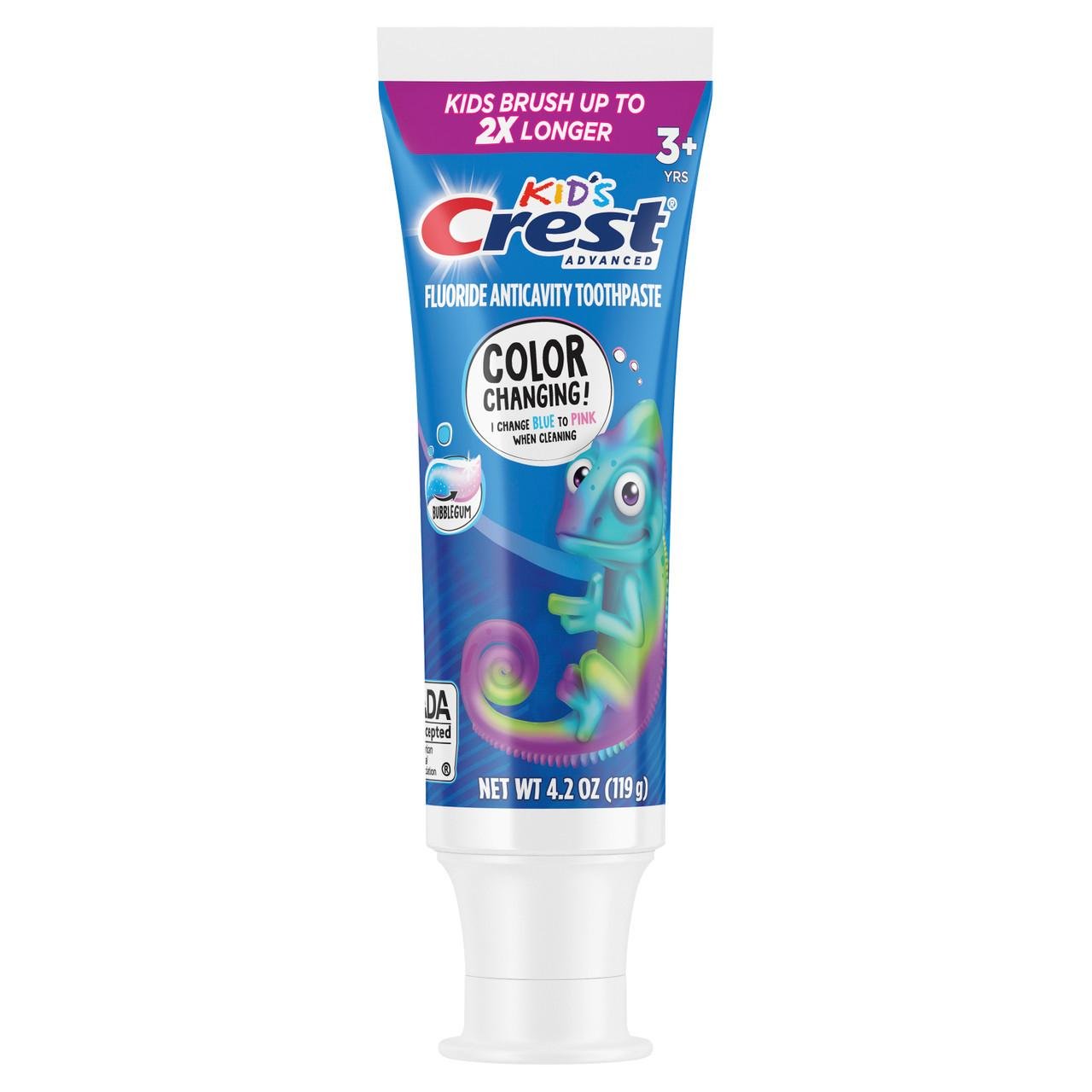 Зубная паста детская Crest Kid's Advanced Colour Changing Toothpaste Bubblegum Flavour 119 г (030772057155)
