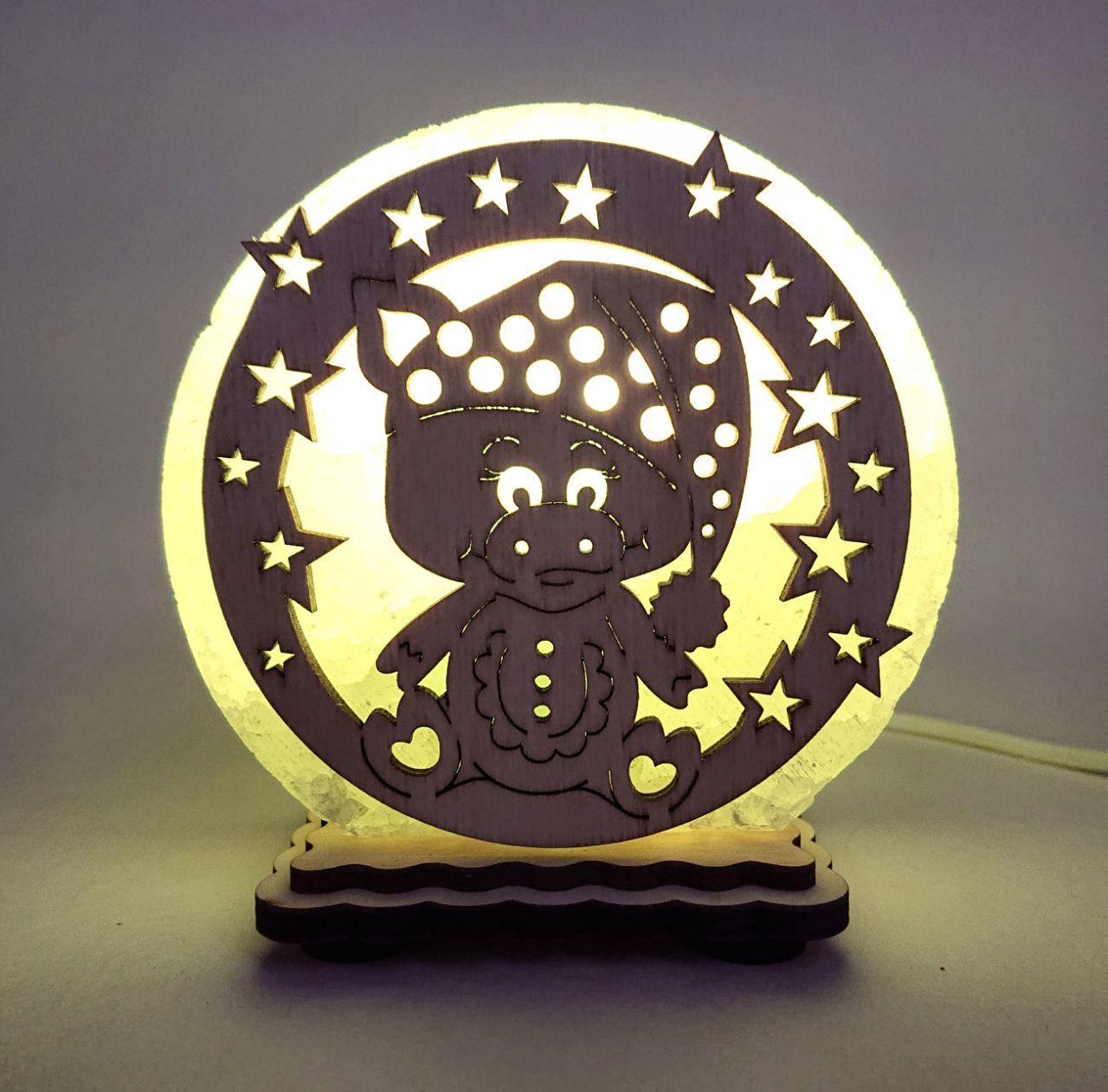 Соляной светильник Хрюша в звёздах (KM-00015-g)