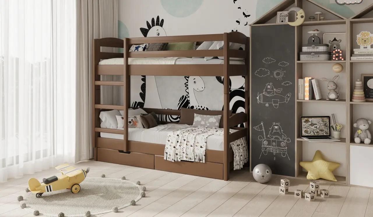 Кровать двухъярусная STEMMA Джуниор с ящиками натуральное дерево сосна 80x200 см Коричневый (52585) Кровать двухъярусная STEMMA Джуниор с ящиками натуральное дерево сосна 80x200 см Коричневый (52585)