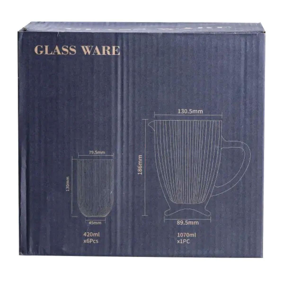 Набор стеклянной кувшины и стакана 6 шт. Прозрачный (HP535) - фото 4