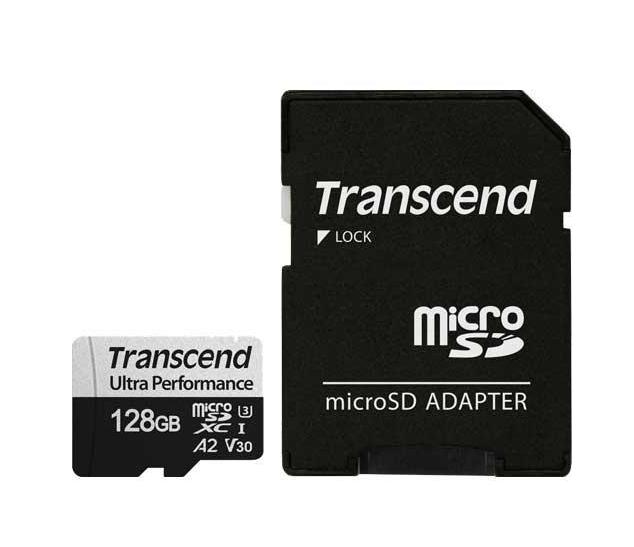 Карта памяти Transcend 128 Gb microSD с SD переходником 340S C10 UHS-I U3 (TS128GUSD340S) - фото 1