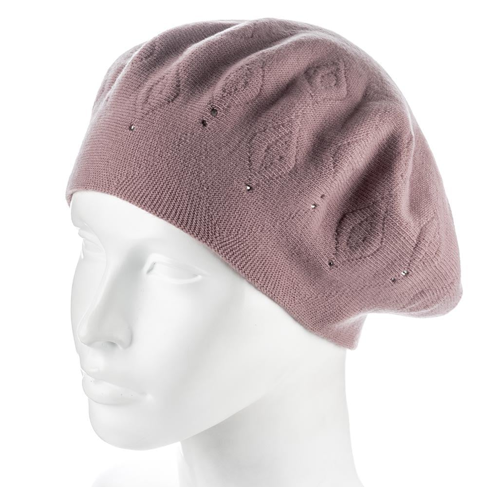 Берет женский Zolly ZH246 двойной шерстяной Темно-пудровый (132387)