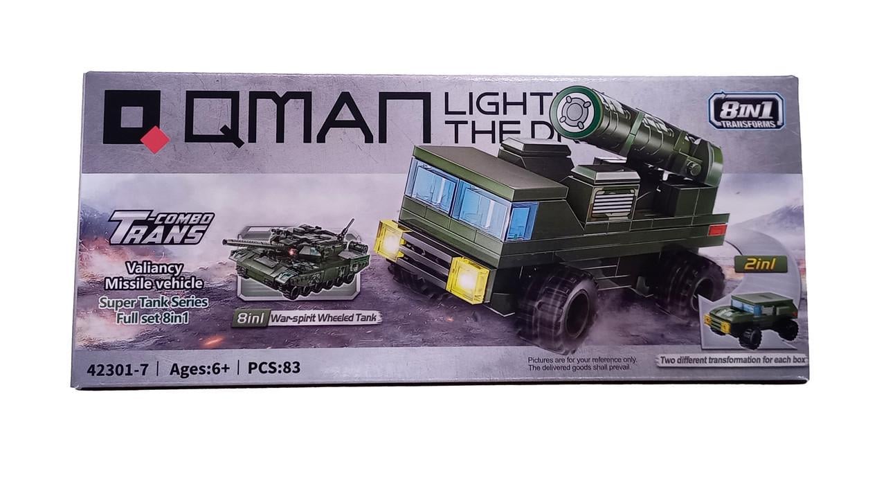 Конструктор Qman 42301 Военный транспорт Транспортный от 73 деталей до 90 деталей в коробке (6903317464586) Конструктор Qman 42301 Военный транспорт Транспортный от 73 деталей до 90 деталей в коробке (6903317464586)