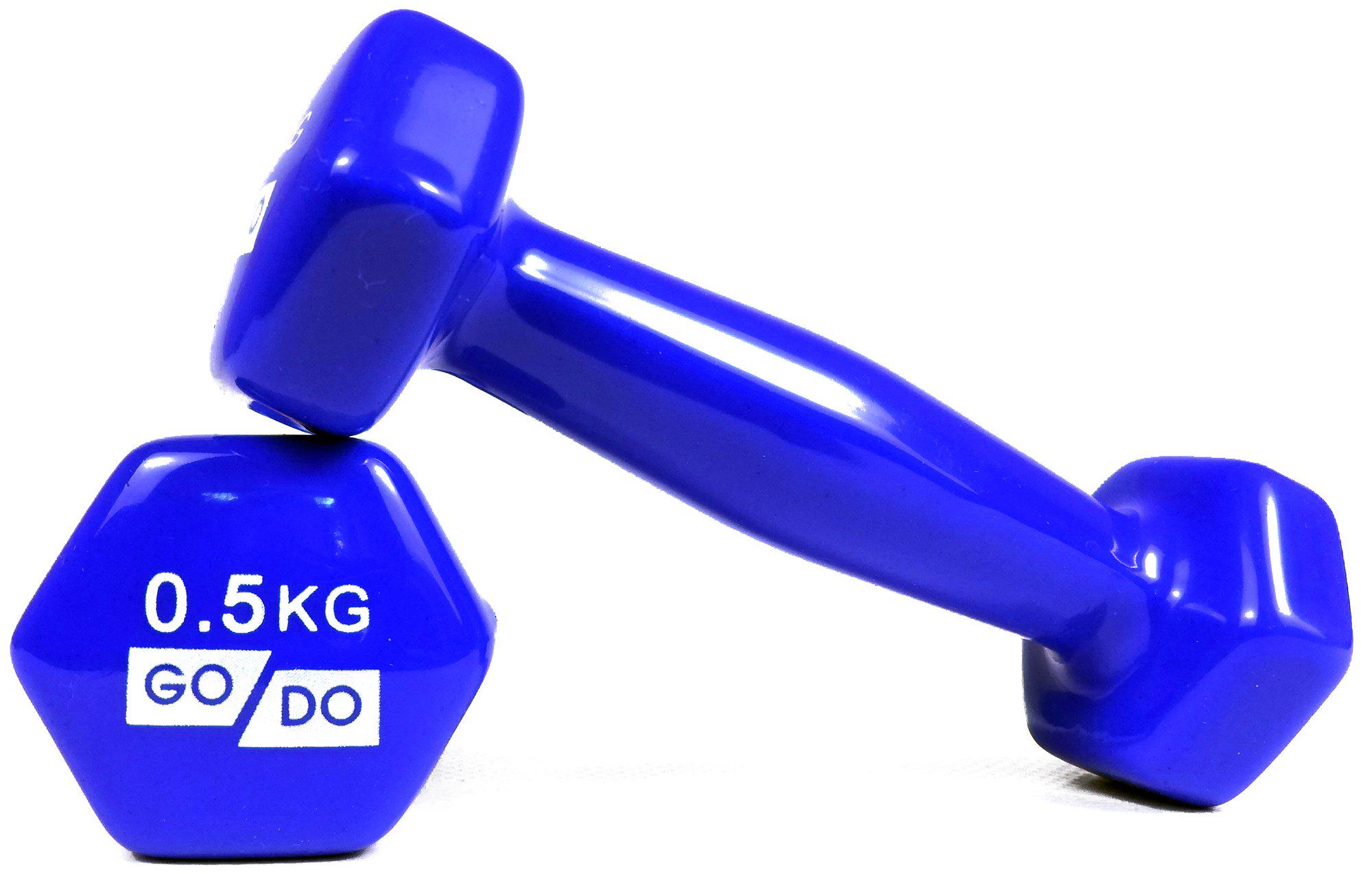 Гантелі EasyFit GoDo з вініловим покриттям 0,5 кг Синій (EF-GD05BL) - фото 2 Гантелі EasyFit GoDo з вініловим покриттям 0,5 кг Синій (EF-GD05BL) - фото 2