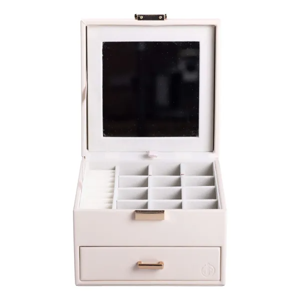 Органайзер для украшений с накидным замком 16х16х12 см Белый