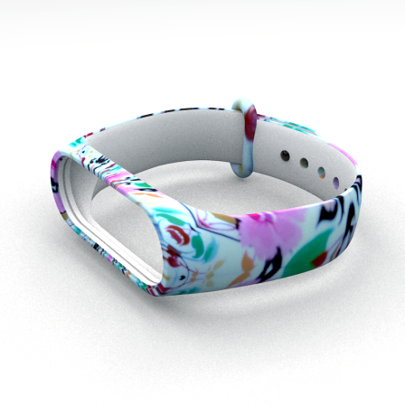 Ремешок для фитнес браслета Xiaomi Mi Band 3 4 Flower 2