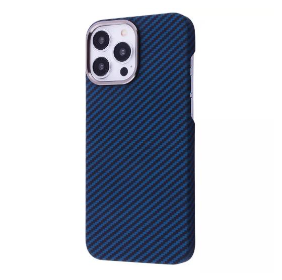 Чехол-накладка для телефона WAVE Premium Carbon Slim with Magnetic Ring iPhone 13 Pro Max blue (381610004)