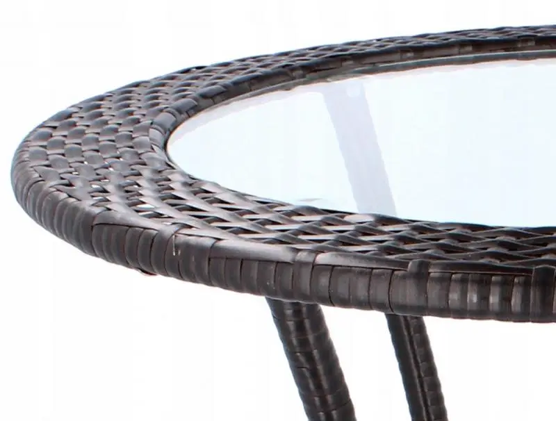 Стол садовый Gardenline F160 круглый стеклянный 60 см Черный (AN-GDN160B) - фото 3