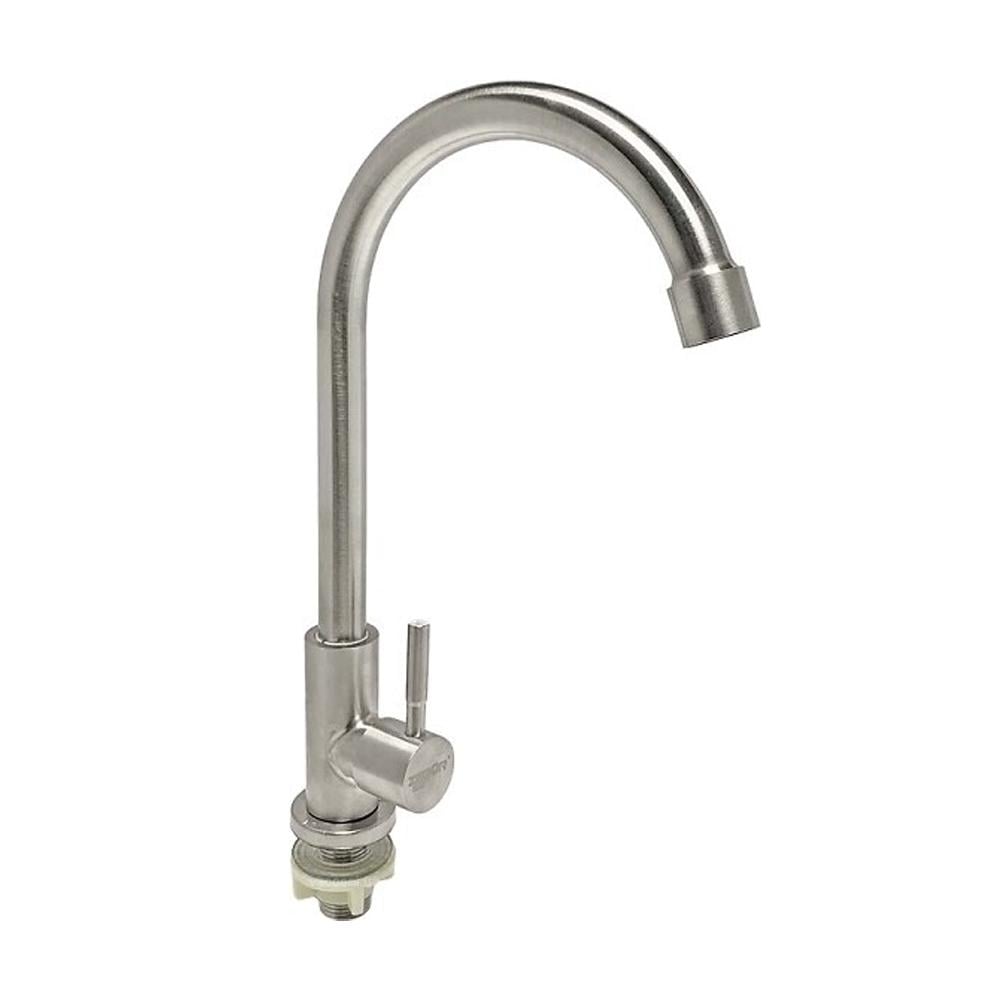 Смеситель для кухни Zegor SAP14-А090 однорычажный на гайке нержавеющая сталь (29922438)