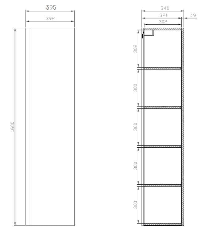 Пенал Cersanit Moduo FZZP1001650195 39.5x160x34см монтаж подвесной Белый (116109) - фото 2 Пенал Cersanit Moduo FZZP1001650195 39.5x160x34см монтаж подвесной Белый (116109) - фото 2