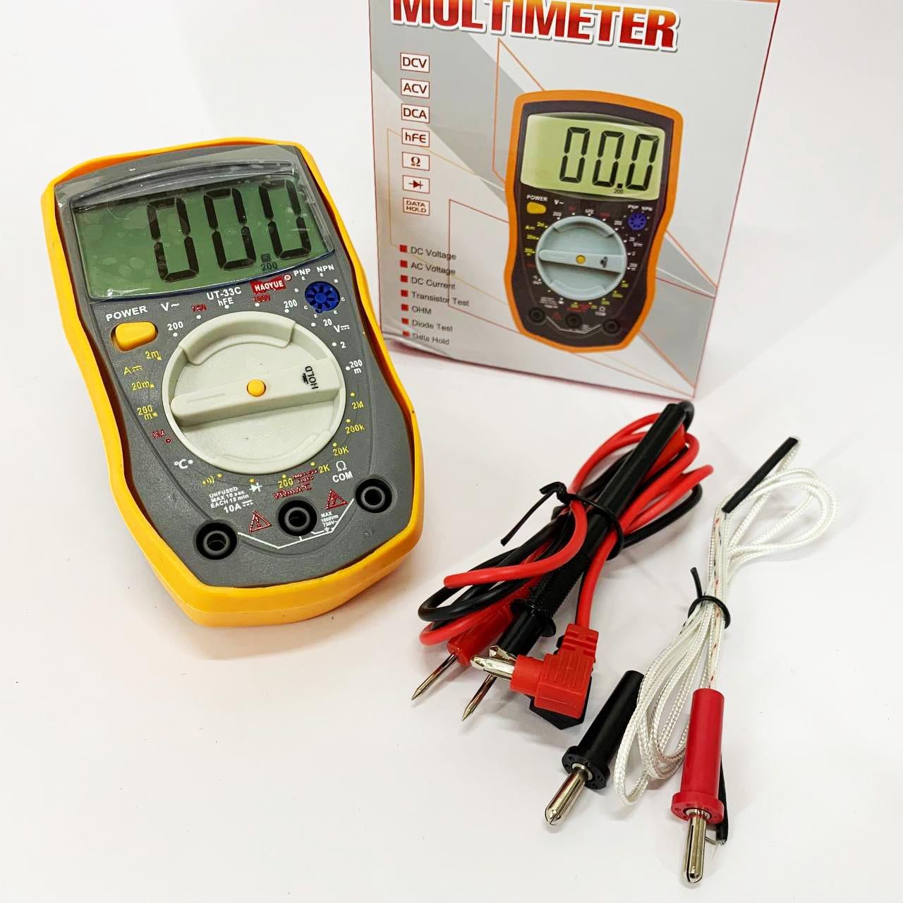 Мультиметр HAOYUE DT-33C Вимірювання V AC/DC/A AC/DC Ω hFE дзвінки  (13353020)