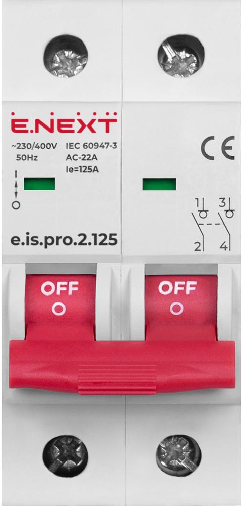Вимикач навантаження E.NEXT e.is.2.125 2р 125А (p008012) - фото 2