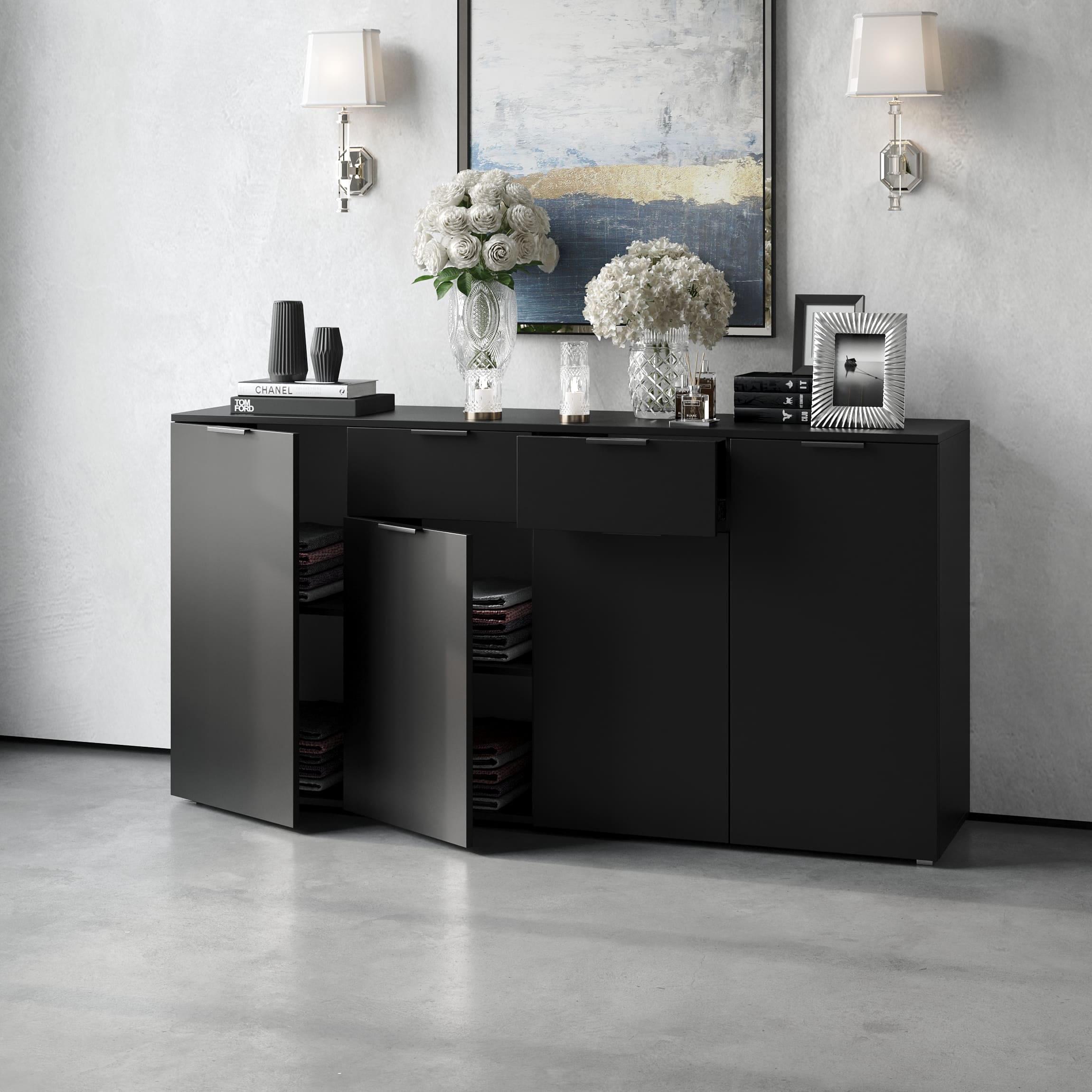 Комод №1 з дверцятами та ящиками Чорний (380246) Комод №1 з дверцятами та ящиками Чорний (380246)