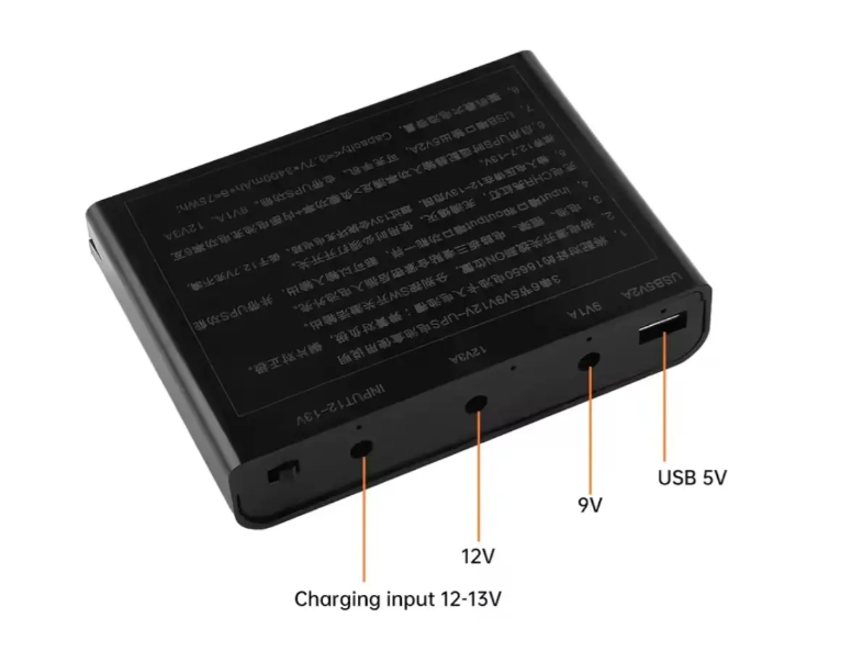 Источник бесперебойного питания UPS6 DU-5912 для роутера 5В/9В/12В на 3 аккумулятора (18650)