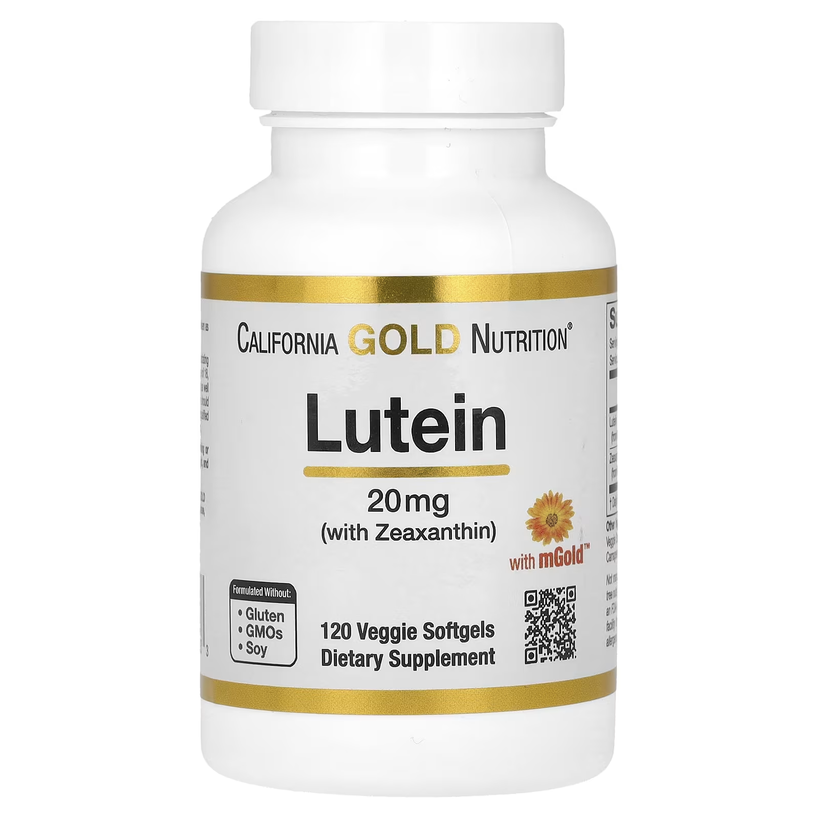 Лютеїн із зеаксантином California Gold Nutrition 20 мг 120 вег. капс.