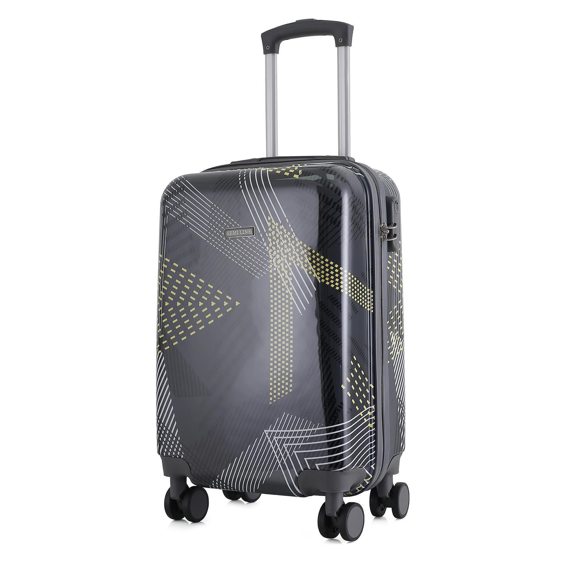 Чемодан малый для ручной клади SEMI LINE 20" Polycarbonate/ABS-Plastic S Black Pattern (T5651-1)