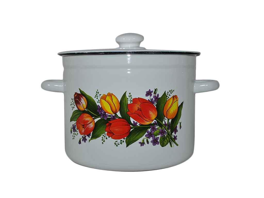 Кастрюля эмалированная Idilia Весенний букет 7 л (И1620)