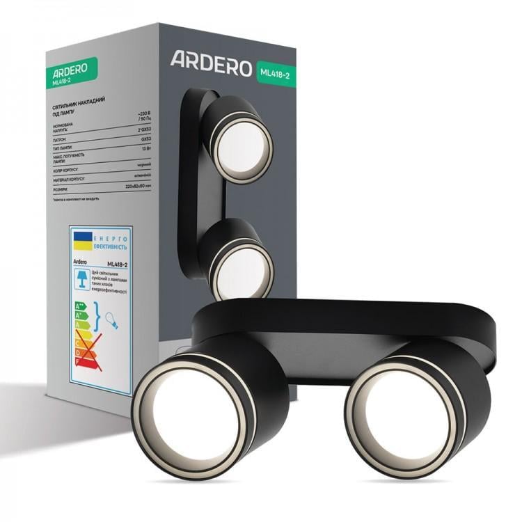 Спот накладной поворотный Ardero ML418-2 под лампу черный (80327)