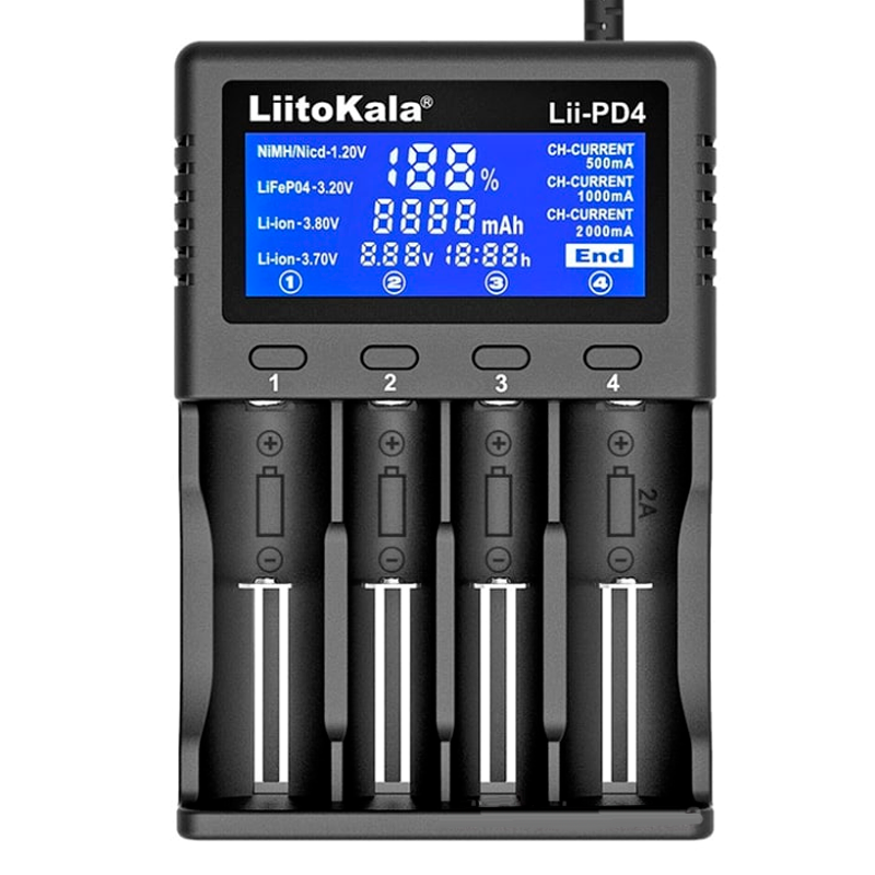 Зарядка для аккумуляторов универсальная LiitoKala Lii-PD4 4хАА/ААА/A (2680994824)