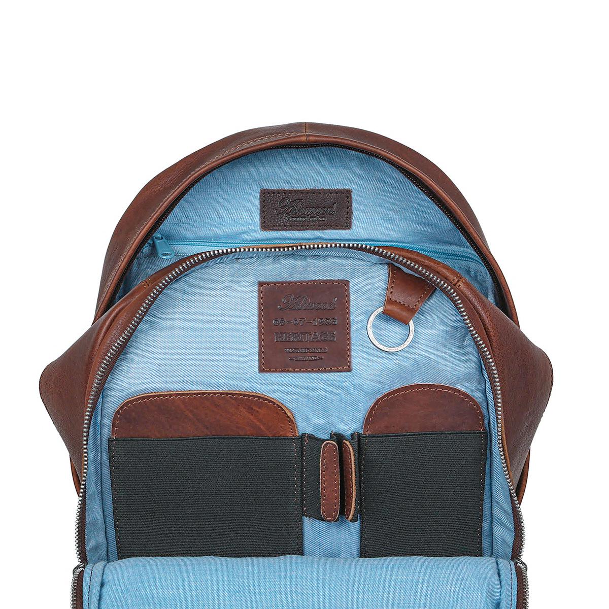 Городской рюкзак мужской кожаный Ashwood 4555 Brown - фото 7