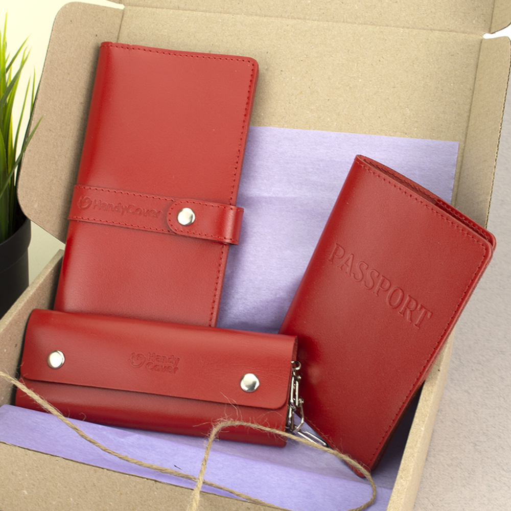 Подарочный женский набор HandyCover №50 3 предмета Красный