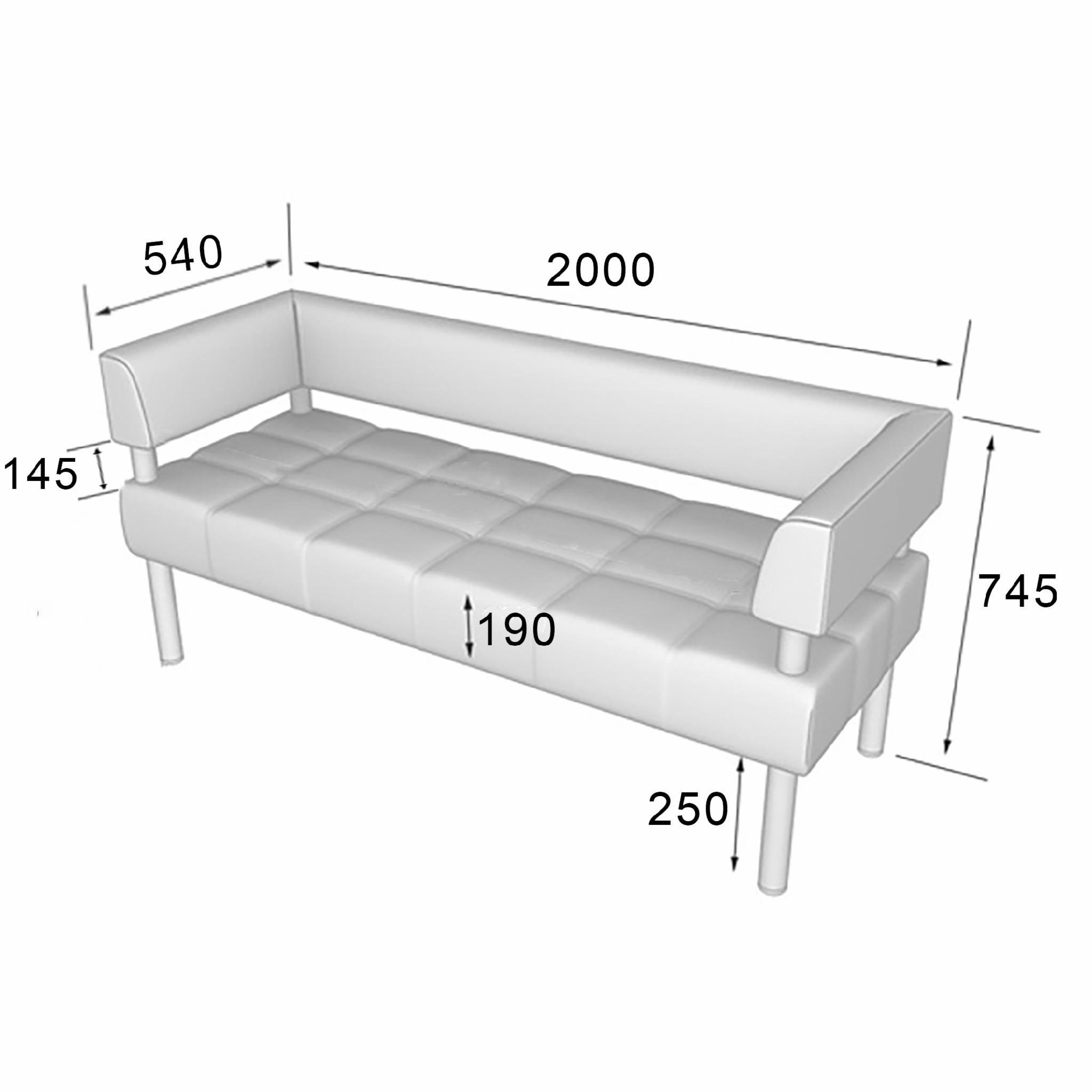 Диван офісний з підлокітниками AVVS для очікування/приймальної 200 см Білий (podlokotnik-proshit-75x200-white) - фото 4 Диван офісний з підлокітниками AVVS для очікування/приймальної 200 см Білий (podlokotnik-proshit-75x200-white) - фото 4