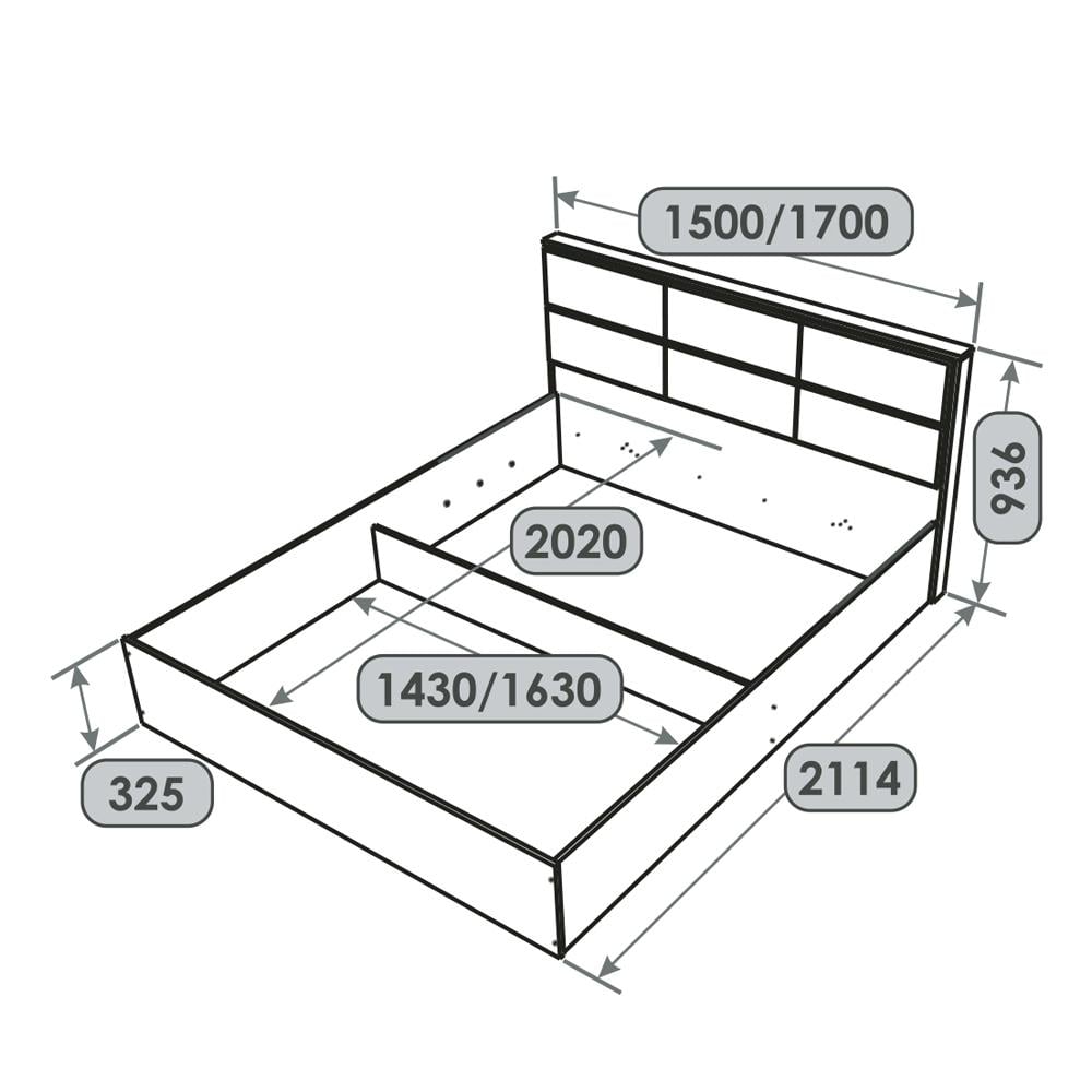 Кровать двуспальная Эверест КЛ-1600 Лайт 160х200 см Дуб крафт/Белый (EVR-071075) - фото 7 Кровать двуспальная Эверест КЛ-1600 Лайт 160х200 см Дуб крафт/Белый (EVR-071075) - фото 7