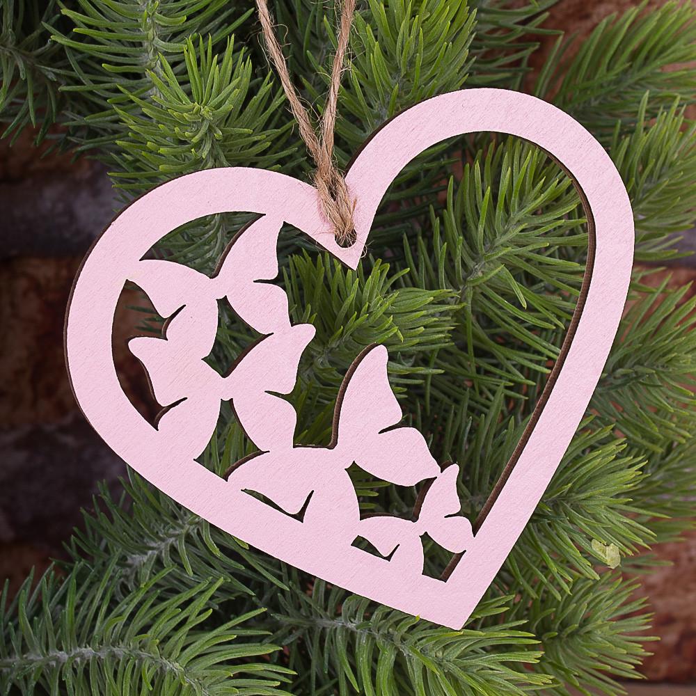 Подвеска Сердце с бабочками внутри (2794)