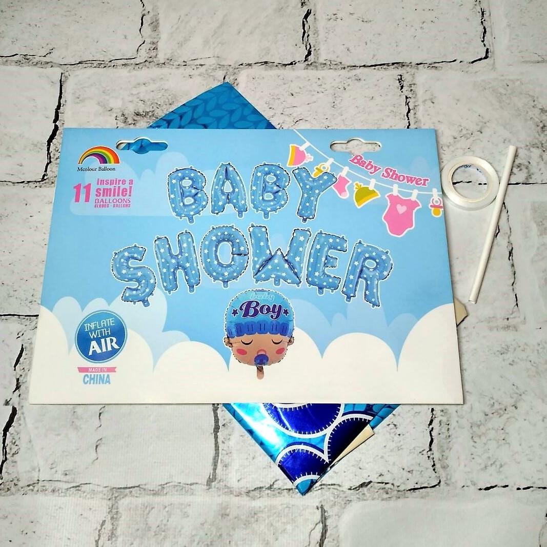 Воздушные шарики фольгированные Буквы "Baby shower" Мальчик (5-71913)